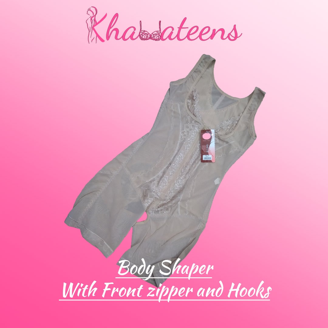 Full body shaper with hooks & zip - Khawateens